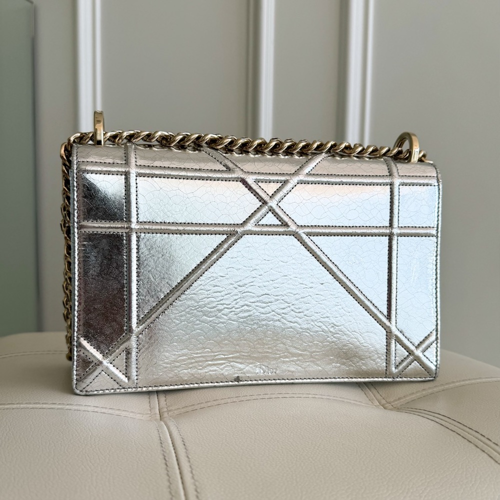 Christian Dior 💎 $3,900 Diorama Medium Metallic Leather Bag with package - Picture 5 of 16